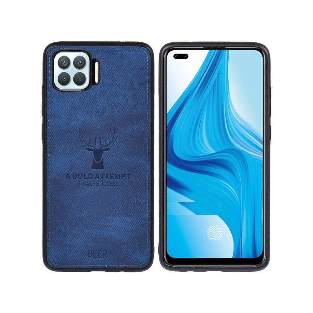 Oppo F17 Pro Premium Motivational Deer Pattern Fabric Back Cover
