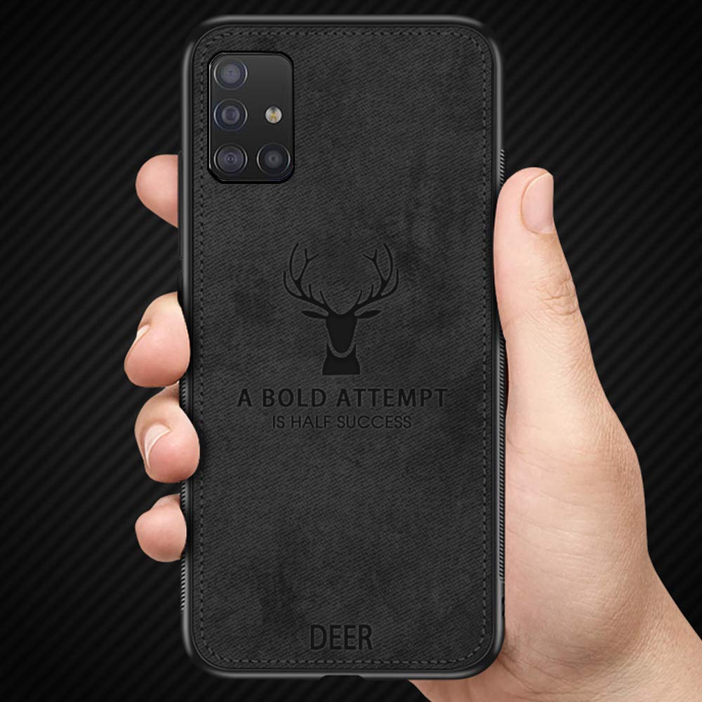 Oppo A54 PREMIUM MOTIVATIONAL DEER PATTERN FABRIC BACK COVER