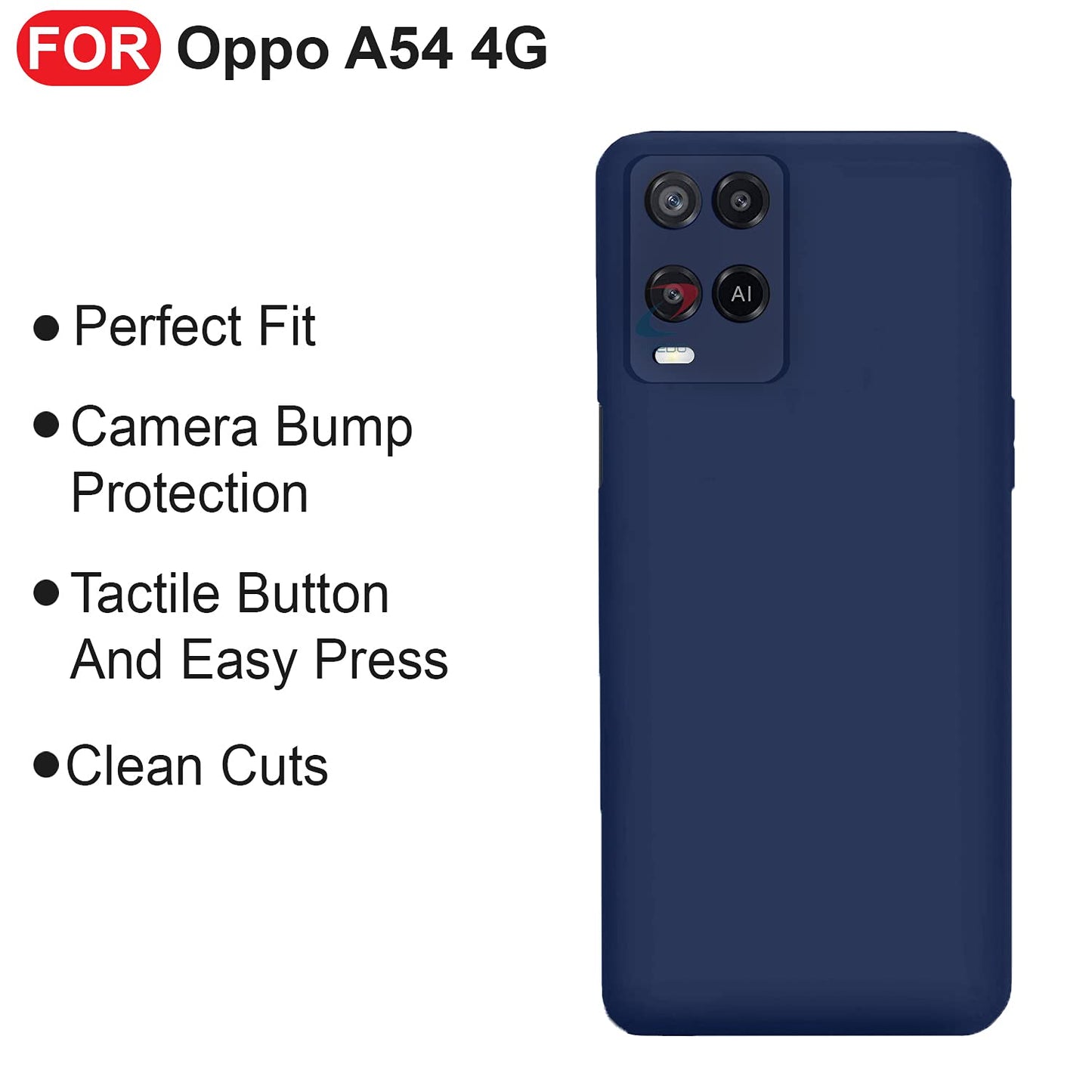 Oppo A54 Matte Soft Silicon Flexible Back Case Cover
