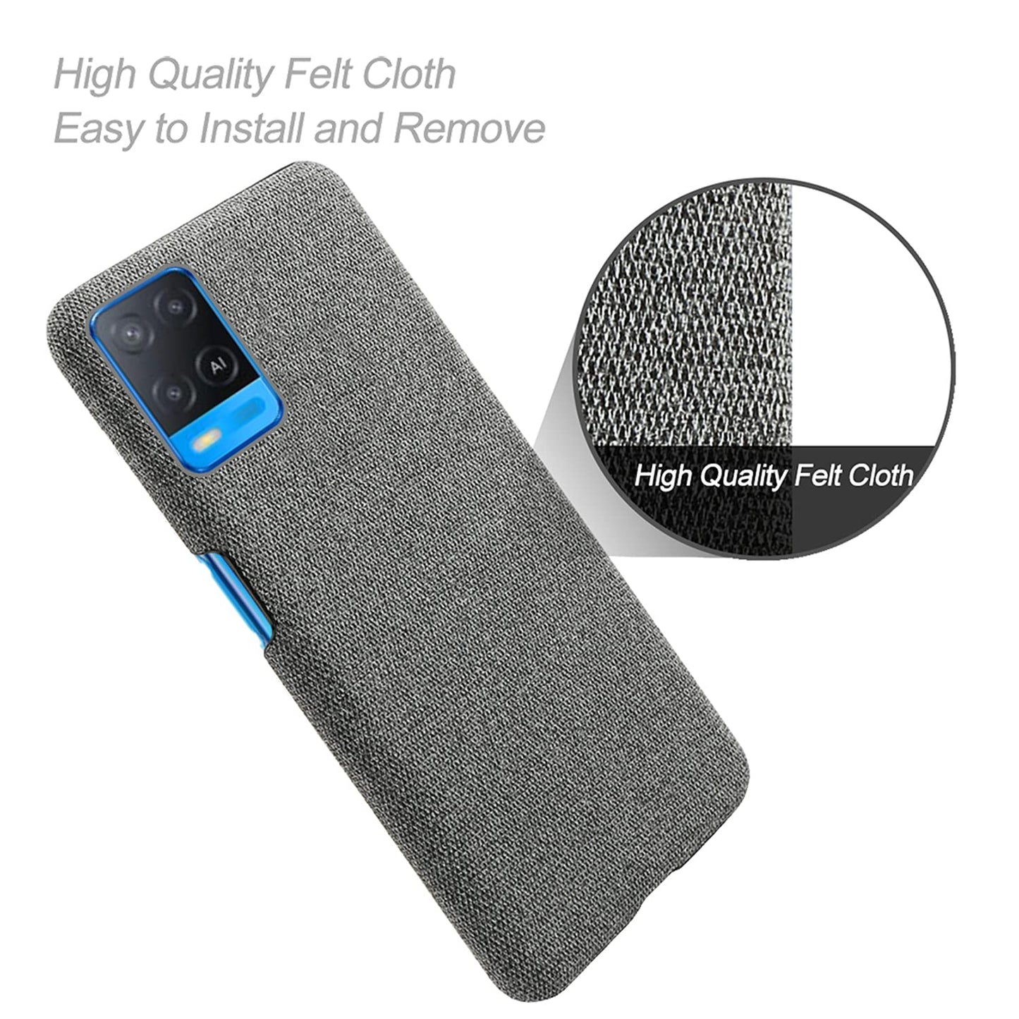 Oppo A54 Soft Fabric Back Case Cover