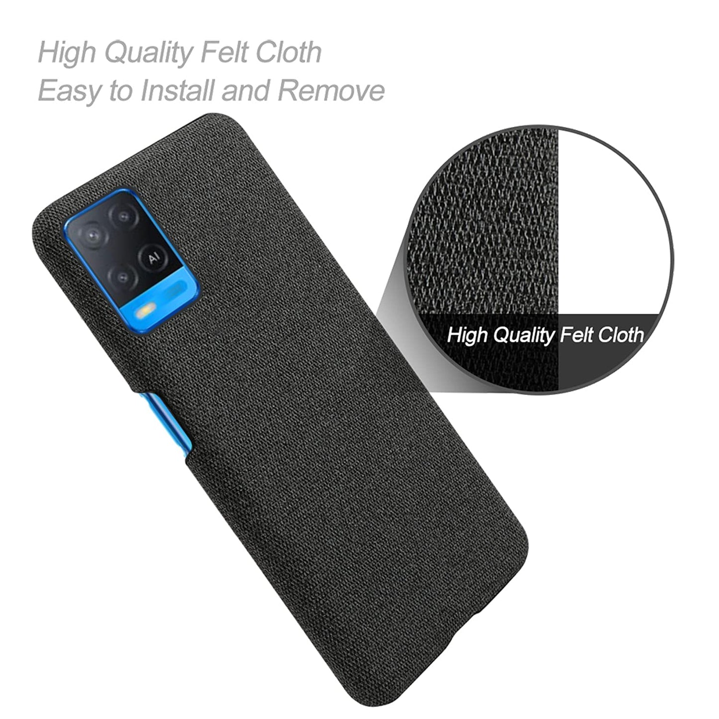 Oppo A54 Soft Fabric Back Case Cover