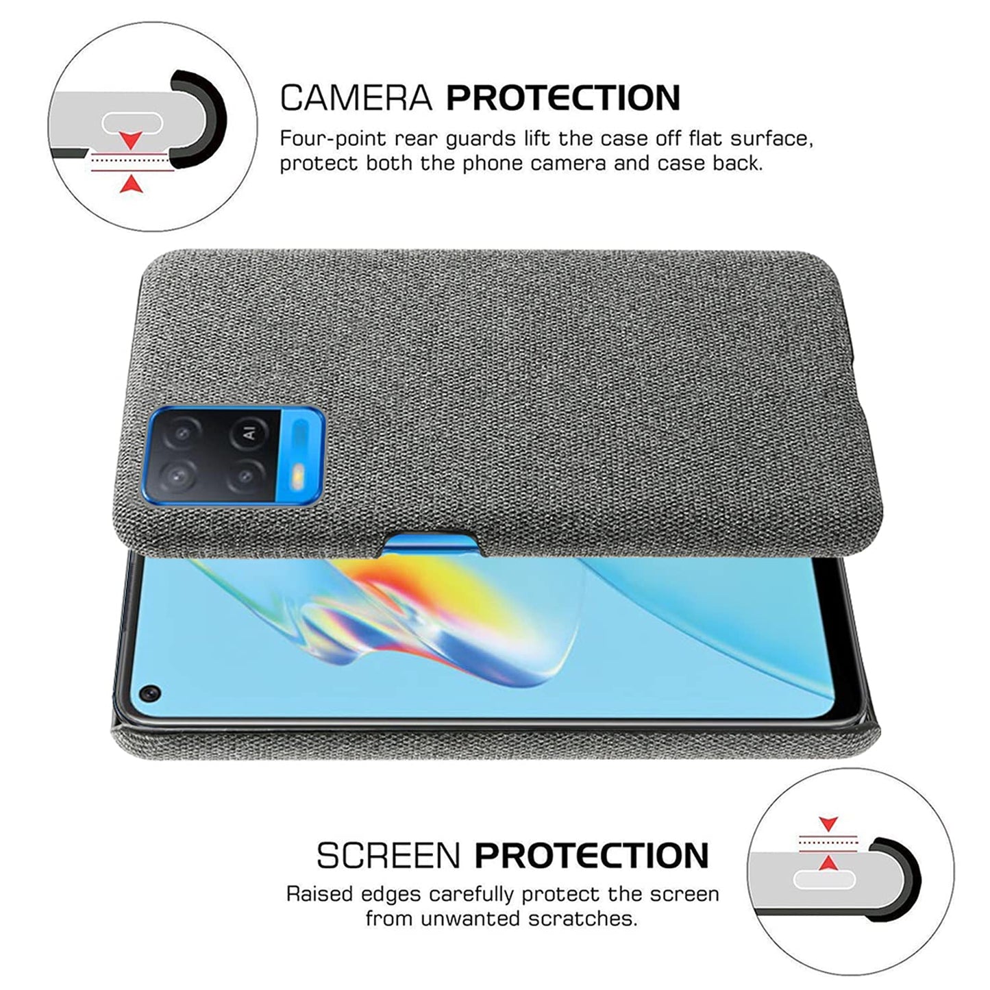 Oppo A54 Soft Fabric Back Case Cover