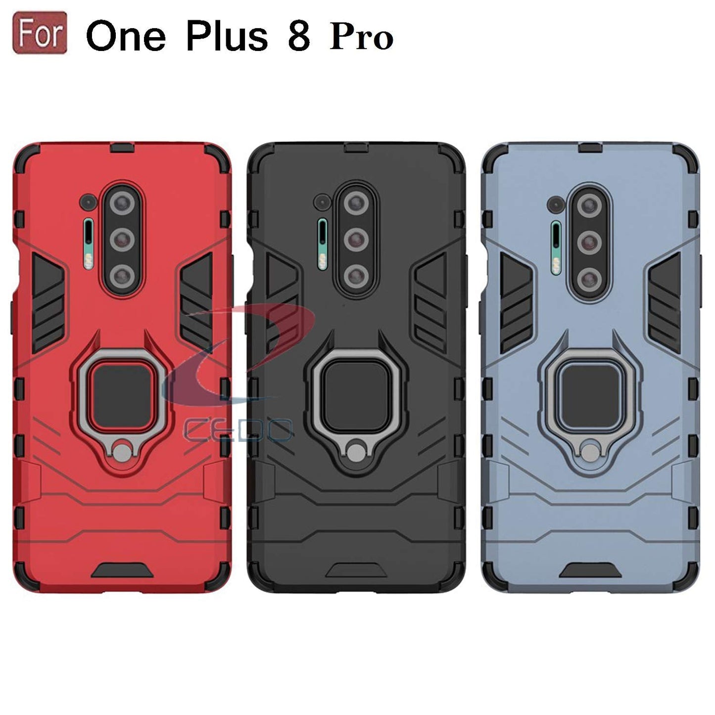 OnePlus 8 Pro Rotating Ring Holder & Kickstand in-Built Cover