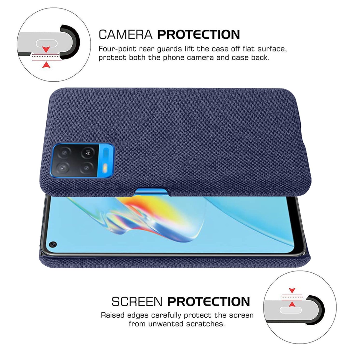 Oppo A54 Soft Fabric Back Case Cover