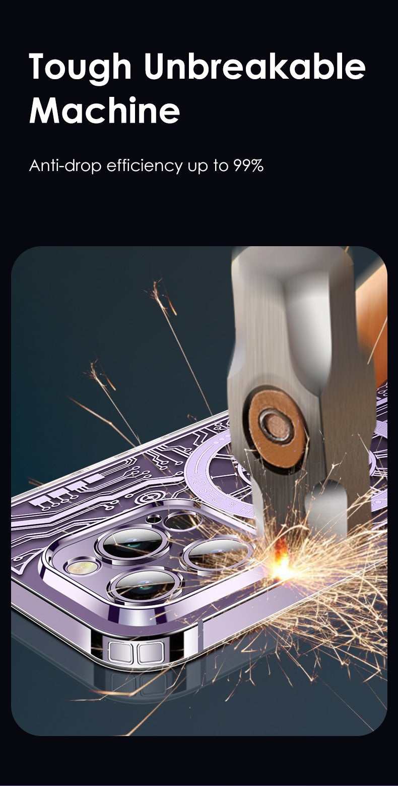 iPhone 12/12 Pro/ 13/13 Pro/ 14/14 Pro Electroplated Clock Pattern iPhone Case