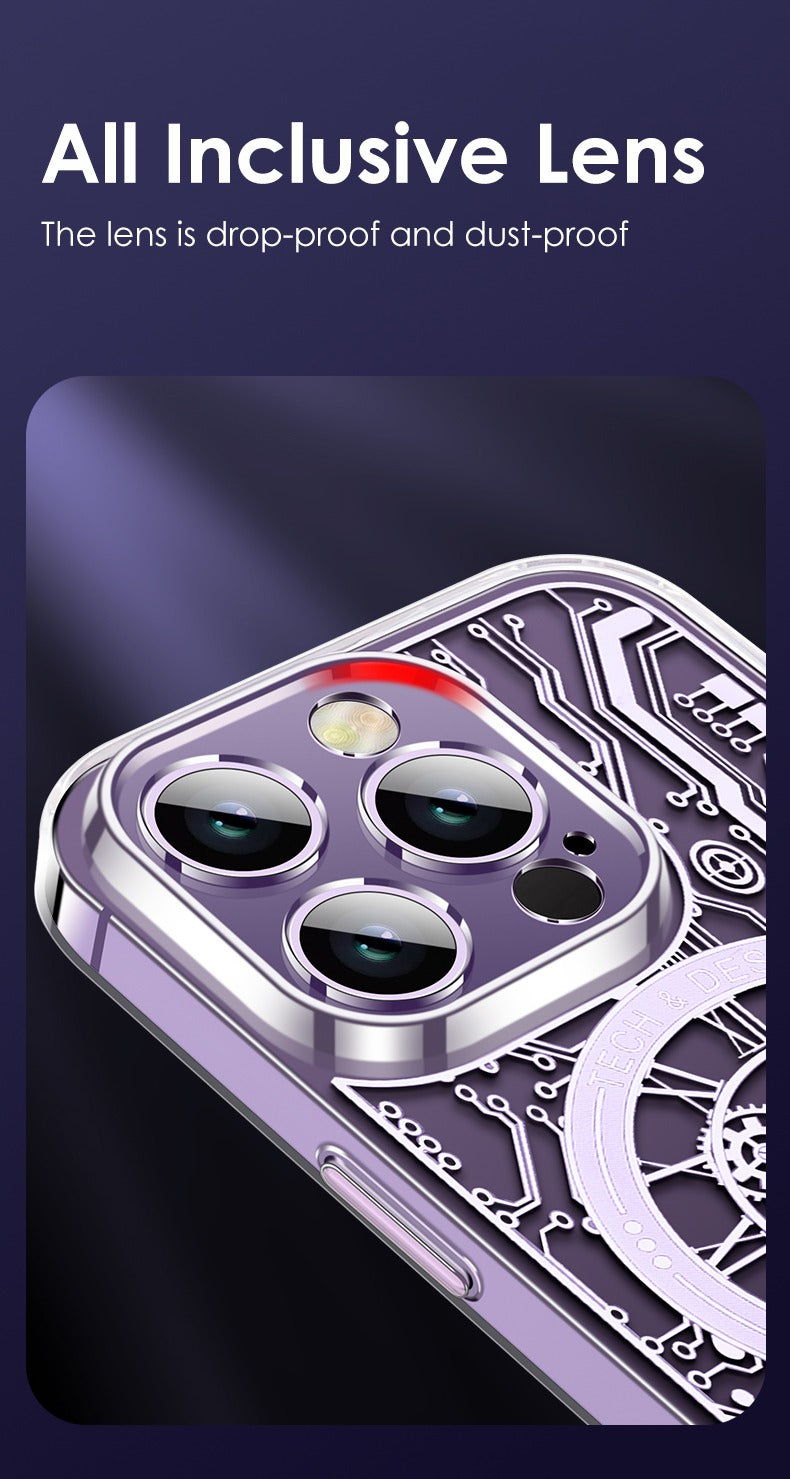 iPhone 12/12 Pro/ 13/13 Pro/ 14/14 Pro Electroplated Clock Pattern iPhone Case