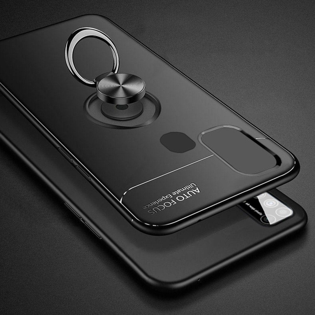 Galaxy F41 Metallic Finger Ring Holder Matte Case