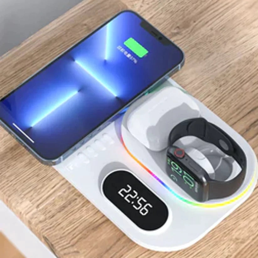 5 in 1 - Wireless Charging Dock With Digital Clock